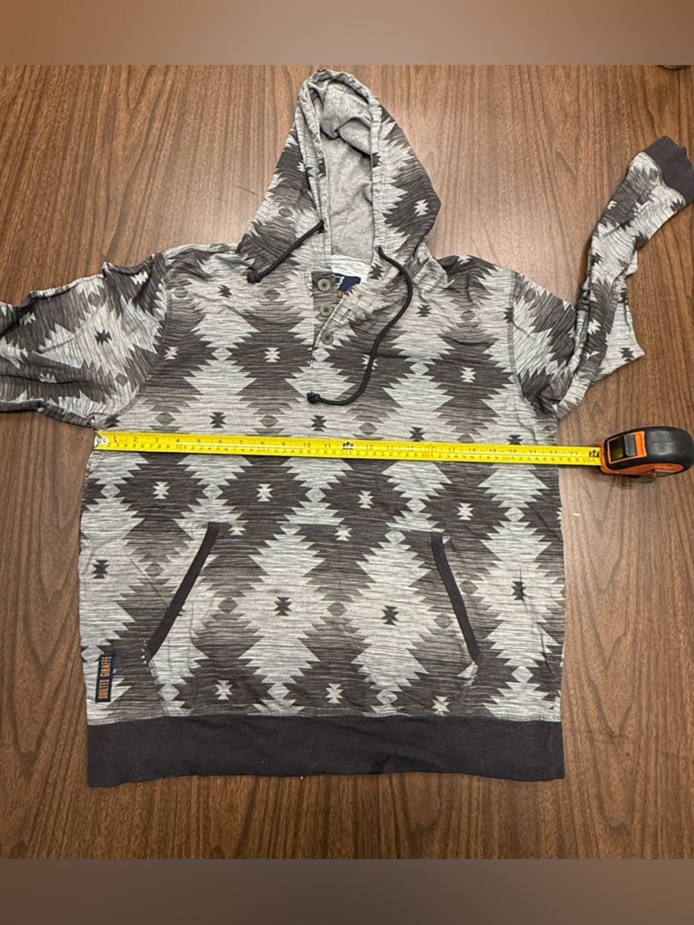 Quilted Giraffe Men's Aztec Print Lightweight Hoodie XL - Picture 5 of 7